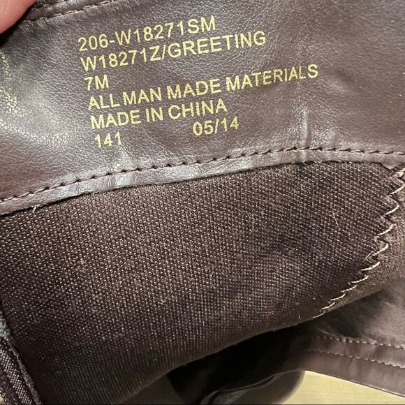 White Mountain Women's 7M faux fake leather dark espresso brown tall boots - Picture 4 of 12